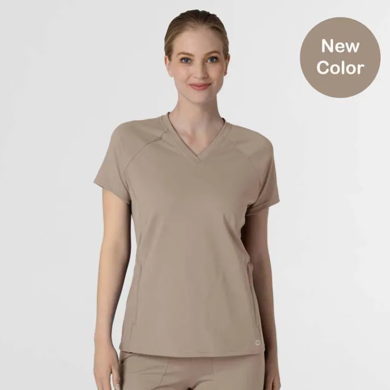 WonderWink RENEW Scrub Tops*Wink RENEW Women's Knit Flex-n-Reach V-Neck Raglan Scrub Top
