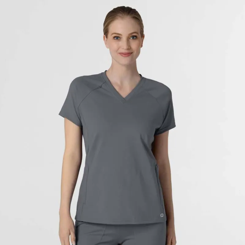 WonderWink RENEW Scrub Tops*Wink RENEW Women's Knit Flex-n-Reach V-Neck Raglan Scrub Top