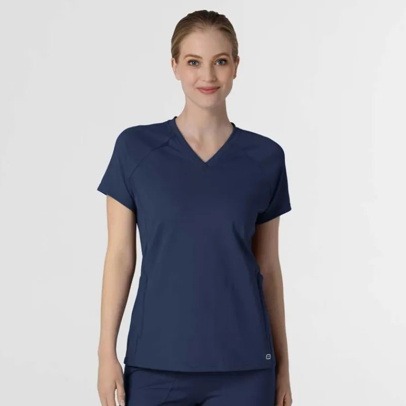 WonderWink RENEW Scrub Tops*Wink RENEW Women's Knit Flex-n-Reach V-Neck Raglan Scrub Top