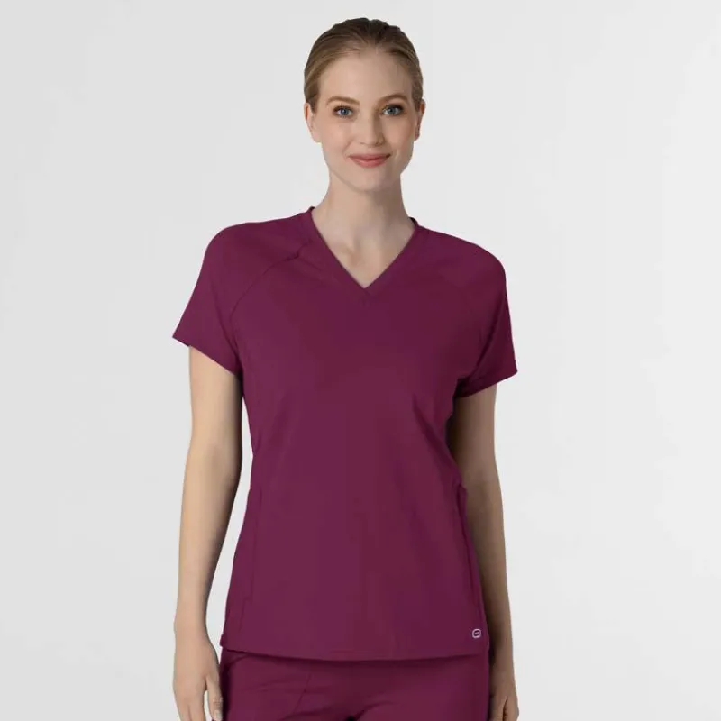 WonderWink RENEW Scrub Tops*Wink RENEW Women's Knit Flex-n-Reach V-Neck Raglan Scrub Top