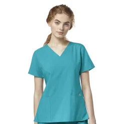Wonderwink W123 Scrub Tops*Wink W123 Women's Flex-Back Stylized V-Neck Scrub Top