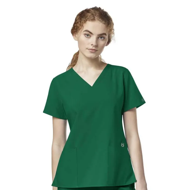 Wonderwink W123 Scrub Tops*Wink W123 Women's Flex-Back Stylized V-Neck Scrub Top