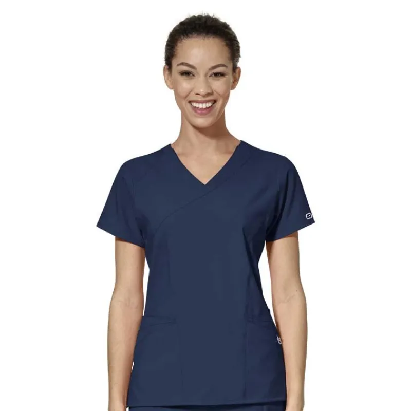 Wonderwink W123 Scrub Tops*Wink W123 Women's Mock Wrap Scrub Top