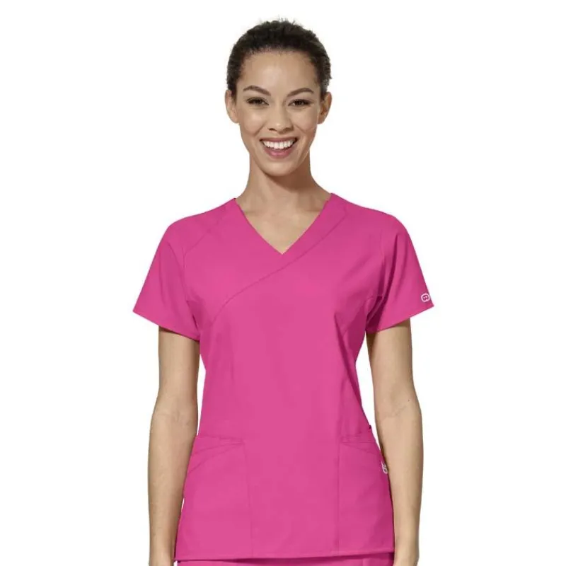 Wonderwink W123 Scrub Tops*Wink W123 Women's Mock Wrap Scrub Top