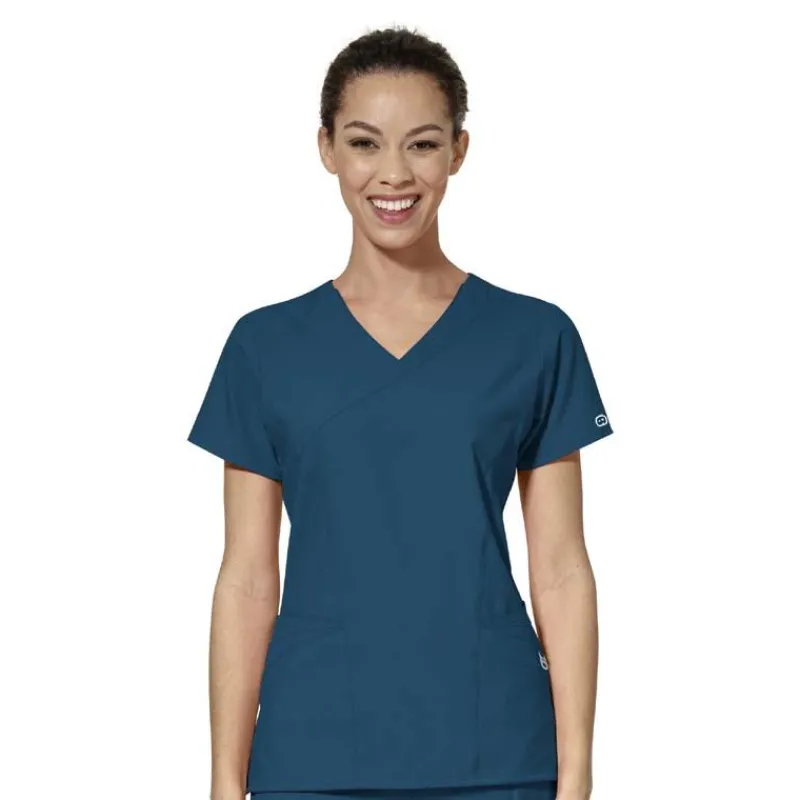 Wonderwink W123 Scrub Tops*Wink W123 Women's Mock Wrap Scrub Top