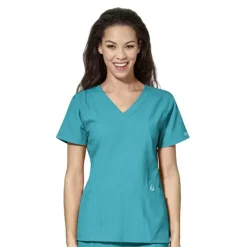Wonderwink W123 Scrub Tops*Wink W123 Women's Stylized V-Neck Scrub Top