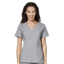 Wonderwink W123 Scrub Tops*Wink W123 Women's Stylized V-Neck Scrub Top