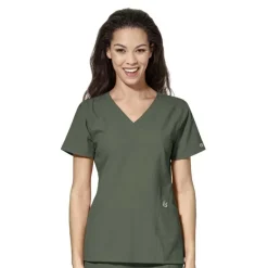 Wonderwink W123 Scrub Tops*Wink W123 Women's Stylized V-Neck Scrub Top