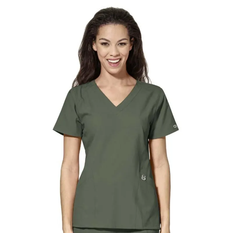 Wonderwink W123 Scrub Tops*Wink W123 Women's Stylized V-Neck Scrub Top