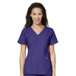 Wonderwink W123 Scrub Tops*Wink W123 Women's Stylized V-Neck Scrub Top