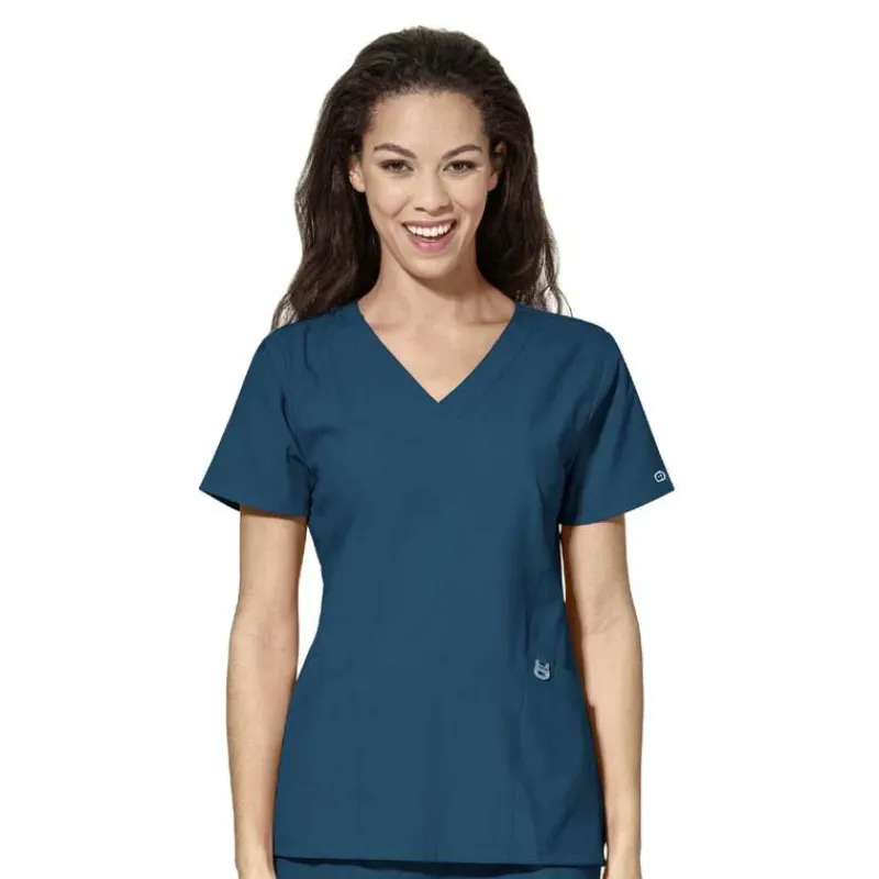 Wonderwink W123 Scrub Tops*Wink W123 Women's Stylized V-Neck Scrub Top