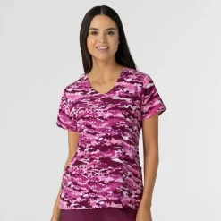 WonderWink Scrub Tops*Wink Women's Print Scrub Top Camo Crush