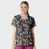 WonderWink Scrub Tops*Wink Women's Print Scrub Top Darling Dots