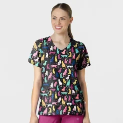WonderWink Scrub Tops*Wink Women's Print Scrub Top Darling Dots