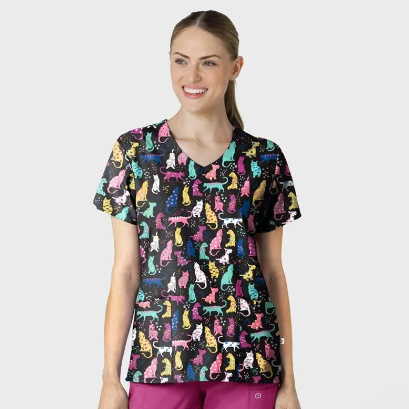WonderWink Scrub Tops*Wink Women's Print Scrub Top Darling Dots