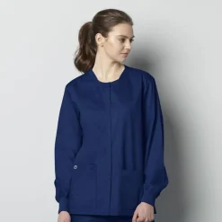 Wonderwink Wonder Work Lab Coats & Jackets*Wink WonderWORK Unisex Snap Front Warm-Up Scrub Jacket