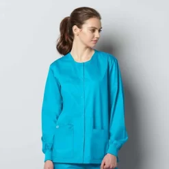 Wonderwink Wonder Work Lab Coats & Jackets*Wink WonderWORK Unisex Snap Front Warm-Up Scrub Jacket