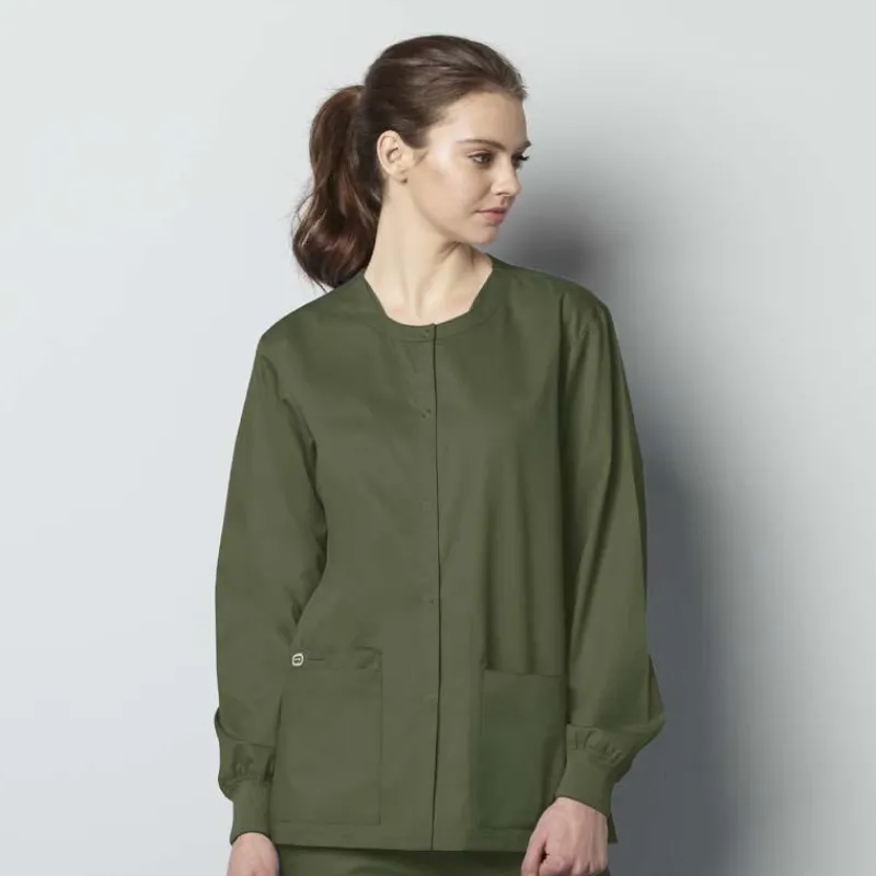 Wonderwink Wonder Work Lab Coats & Jackets*Wink WonderWORK Unisex Snap Front Warm-Up Scrub Jacket