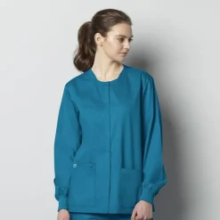 Wonderwink Wonder Work Lab Coats & Jackets*Wink WonderWORK Unisex Snap Front Warm-Up Scrub Jacket