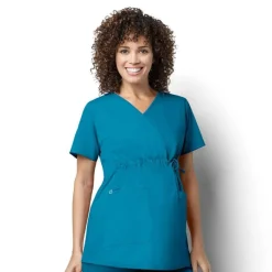 Wonderwink Wonder Work Scrub Tops*Wink WonderWORK Women's Maternity Mock Wrap Scrub Top