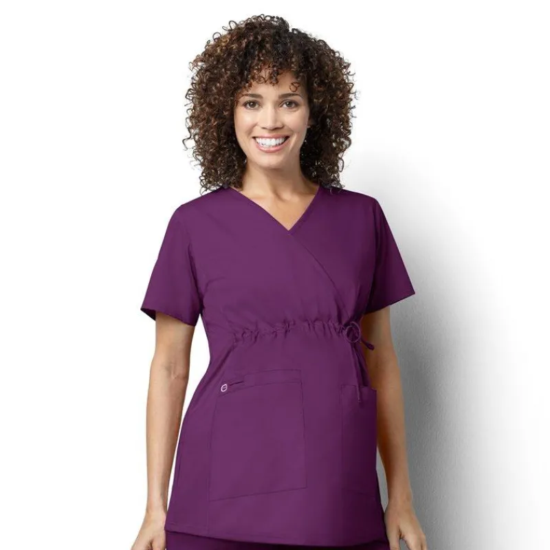 Wonderwink Wonder Work Scrub Tops*Wink WonderWORK Women's Maternity Mock Wrap Scrub Top