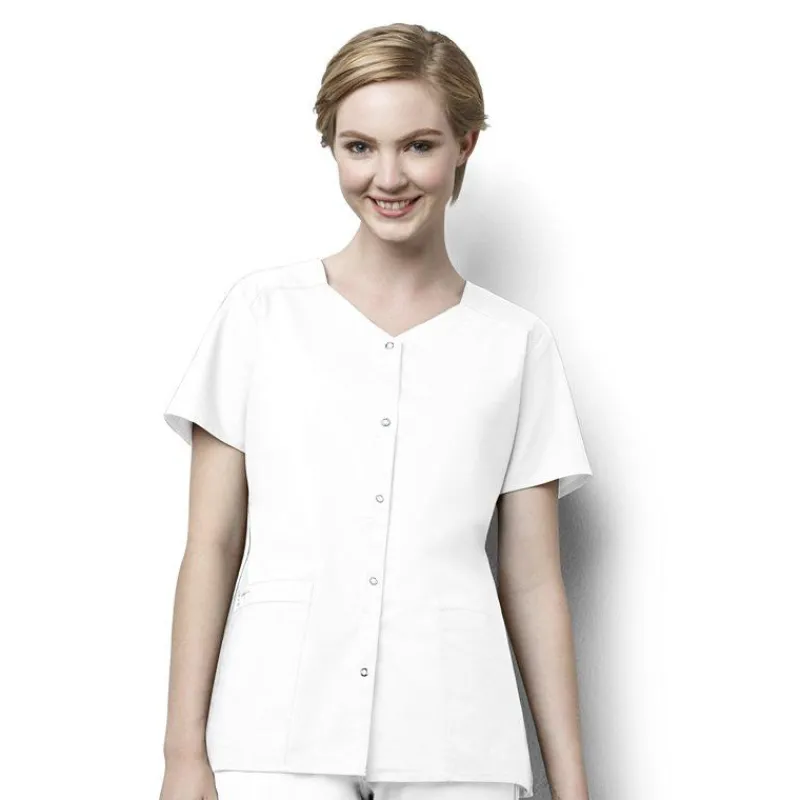 Wonderwink Wonder Work Scrub Tops*Wink WonderWORK Women's Short Sleeve Snap Front Scrub Top