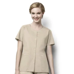 Wonderwink Wonder Work Scrub Tops*Wink WonderWORK Women's Short Sleeve Snap Front Scrub Top