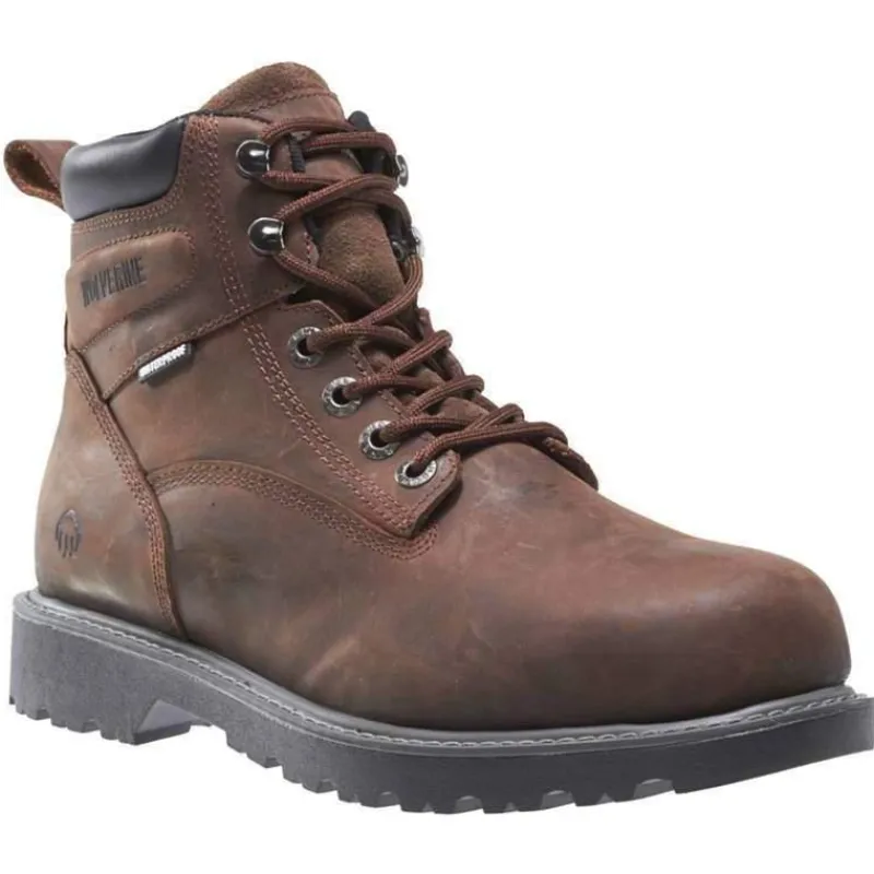 Wolverine Non-Slip Boots | Steel Toe*Floorhand Waterproof Steel-Toe Work Boot Dark Brown