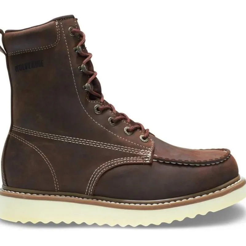 Wolverine Non-Slip Boots | Steel Toe*Loader Steel-Toe Work Wedge Work Boot Brown