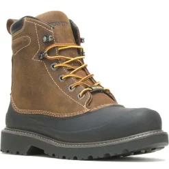 Wolverine Non-Slip Boots | Steel Toe*Men's 6" Floorhand Swamp Waterproof Steel Toe Work Boot Dark Brown