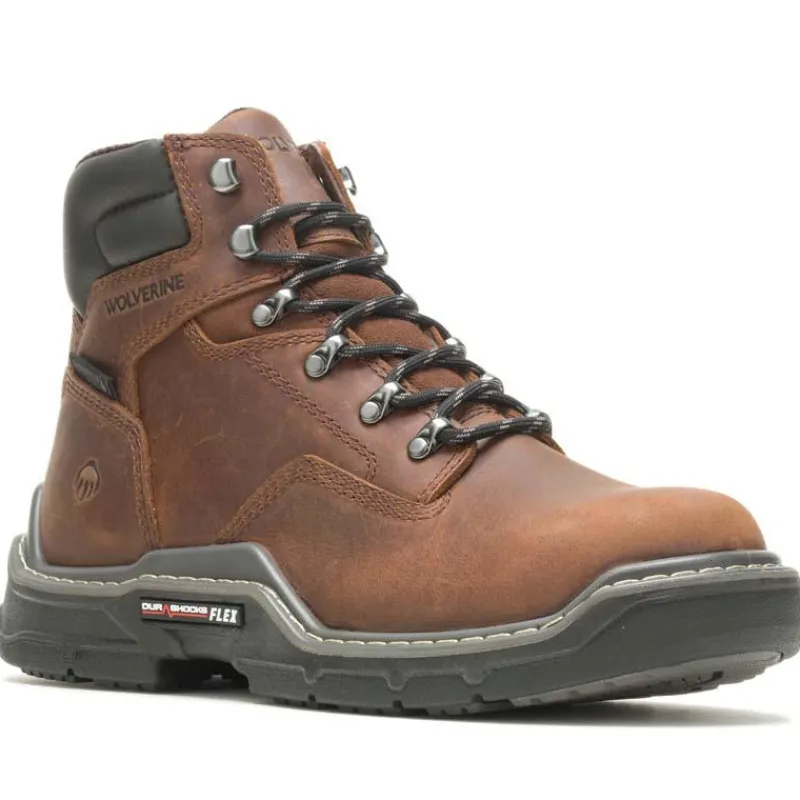 Wolverine Non-Slip Boots | Non-Steel Safety Toe*Men's 6" Raider DuraShocks Waterproof Composite Toe Work Boot Peanut