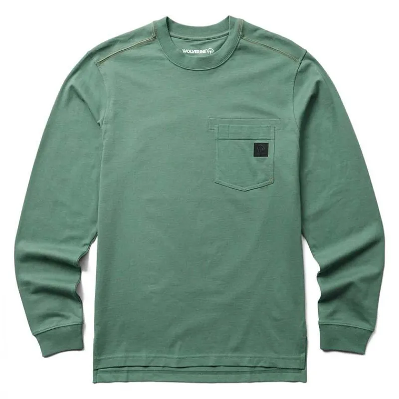 Wolverine T-Shirts*Men's Guardian Cotton Long Sleeve Pocket T-Shirt