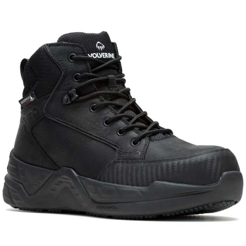 Wolverine Non-Slip Shoes | Athletic*Men's ProShift Waterproof Composite Toe Athletic Work Hi Top Black