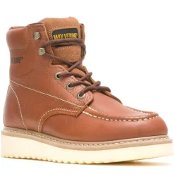 Wolverine Work Boots*Moc Toe Wedge Heel 6-Inch Work Boots Brown