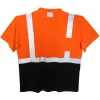 Work Force Hi-Visibility Shirts | T-Shirts*Men's Class 2 Black Bottom Hi Visibility Safety T-Shirt Orange