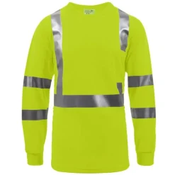 Work Force Hi-Visibility Shirts | T-Shirts*Men's Class 3 Hi Viz Yellow Long Sleeve Pocket T-Shirt Safety Yellow