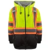 Work Force Hoodies | Sweatshirts*Men's Class 3 Hi-Visibility Thermal Lined Hooded Sweatshirt Lime / Black