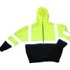Work Force Sweatshirts | Hoodies*Men's Class 3 Hi Viz Black Bottom Full Zip Hoodie Hi Viz Green