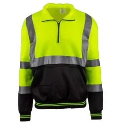 Work Force Sweatshirts | Sweatshirts*Men's Class 3 Hi-Viz 1/4 Zip Pullover Sweatshirt Hi-vis Yellow