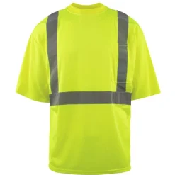 Work Force Hi-Visibility Shirts | T-Shirts*Men's Short Sleeve Hi Visibility Class 2 T-Shirt Hi Viz Green