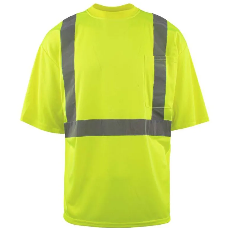 Work Force Hi-Visibility Shirts | T-Shirts*Men's Short Sleeve Hi Visibility Class 2 T-Shirt Hi Viz Green