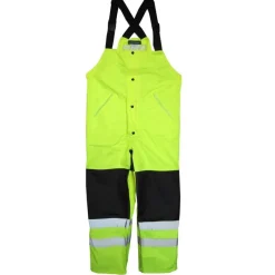 Work Force Rain Pants & Bibs | Rain Gear*Men's Waterproof Hi Viz With Reflective Rain Bib Overall Hi Viz Green
